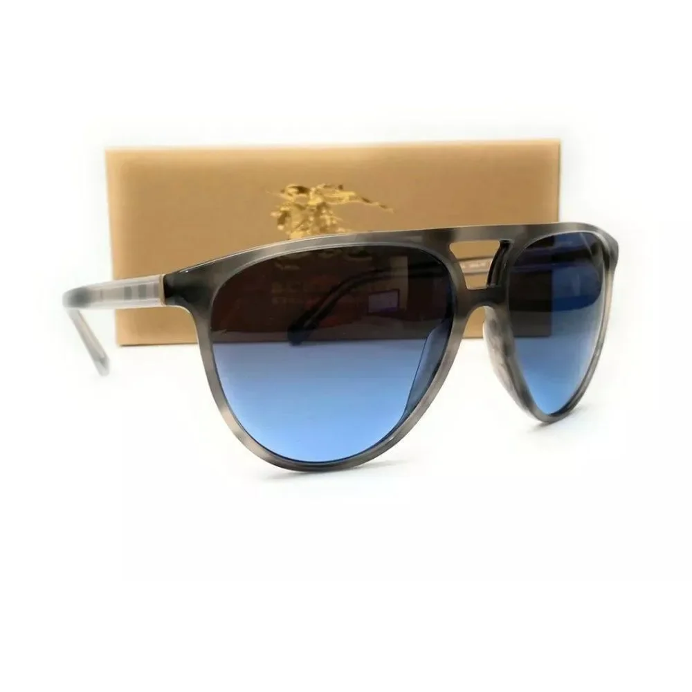 Burberry Men's Striped Grey and Blue Sunglasses!